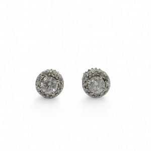 HALO DIAMOND STUD EARRINGS