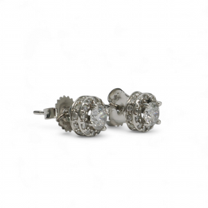 HALO DIAMOND STUD EARRINGS