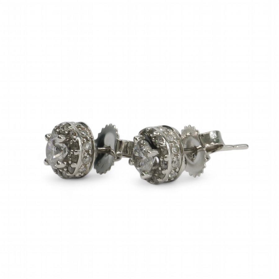 HALO DIAMOND STUD EARRINGS