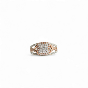 TWO TONE GOLD LADY'S NATURAL DIAMOND RING