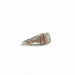 TWO TONE GOLD LADY'S NATURAL DIAMOND RING