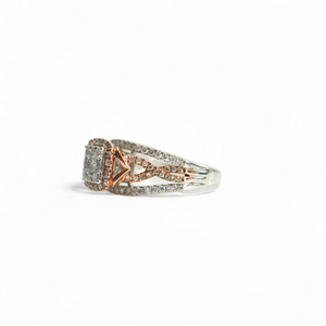 TWO TONE GOLD LADY'S NATURAL DIAMOND RING