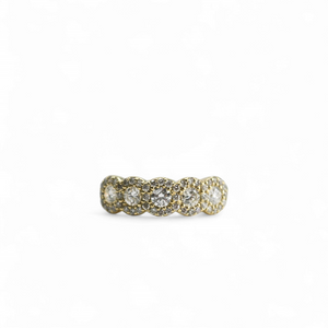 YELLOW GOLD NATURAL DIAMONDS HALO BAND