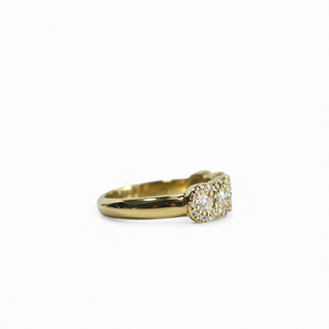 YELLOW GOLD NATURAL DIAMONDS HALO BAND