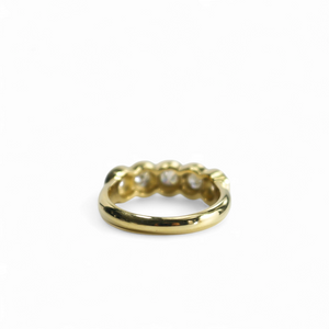 YELLOW GOLD NATURAL DIAMONDS HALO BAND