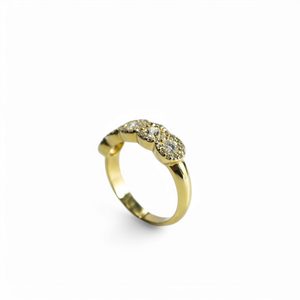 YELLOW GOLD NATURAL DIAMONDS HALO BAND