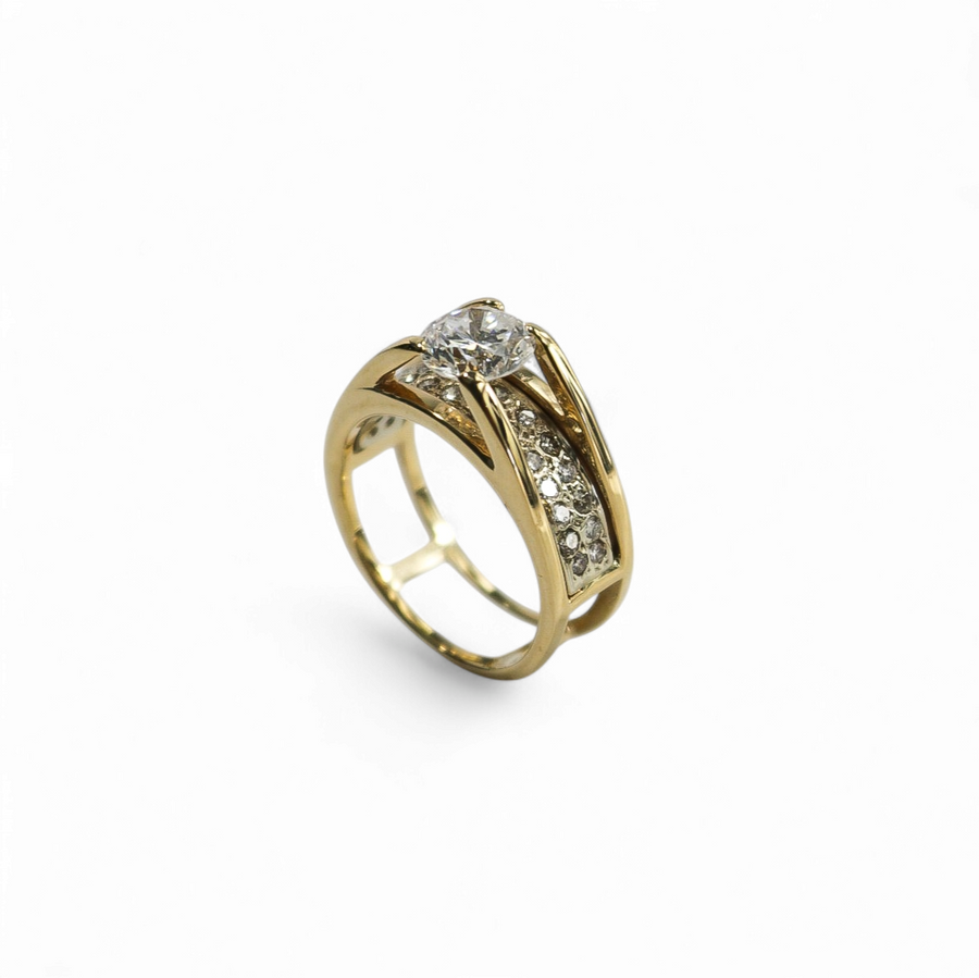 YELLOW GOLD 1.17CT NATURAL DIAMOND SOLITAIRE RING