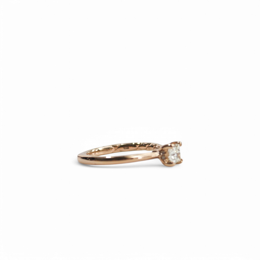 ROSE GOLD NATURAL DIAMOND ENGAGEMENT RING G.I.A. CERTIFIED