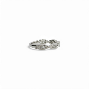 WHITE GOLD INFINITY BAND WITH NATURAL DIAMONDS.