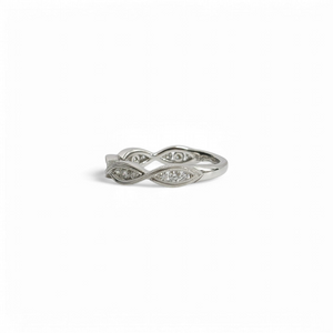 WHITE GOLD INFINITY BAND WITH NATURAL DIAMONDS.