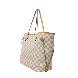 Louis Vuitton White And Blue Damier Azur Coated Canvas Neverfull