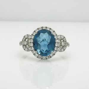 WHITE GOLD TOPAZ RING