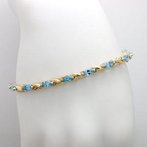 AQUAMARINE MARQUISE CUT TENNIS BRACELET