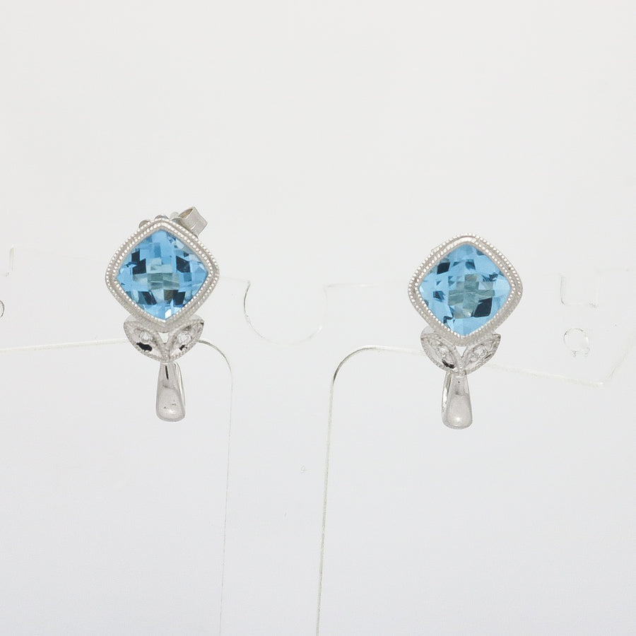 CUSHION CUT AQUAMARINE EARRINGS