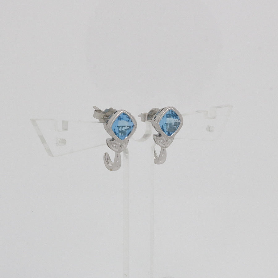 CUSHION CUT AQUAMARINE EARRINGS