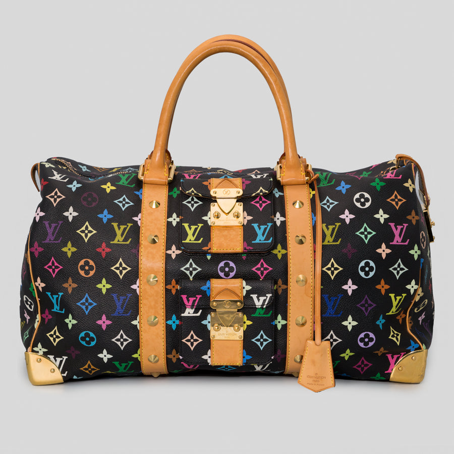 Louis Vuitton Black Monogram Multicolore Keepall 45 Bag